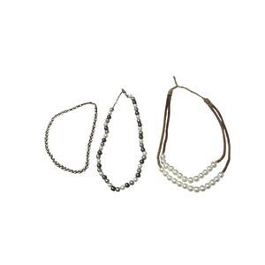 3 faux pearl‎ or bead necklaces